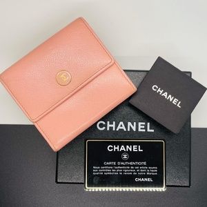 CHANEL TRI FOLD LEATHER WALLET